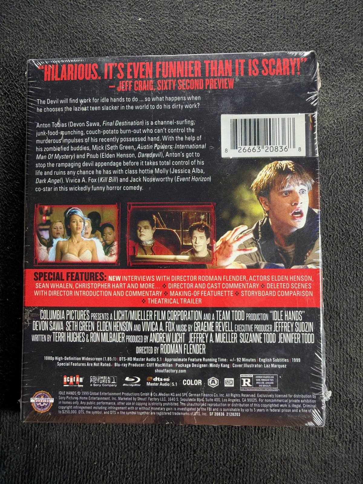 Idle Hands (Blu-ray, Scream Factory, Rare Slipcover, NEW/Sealed)