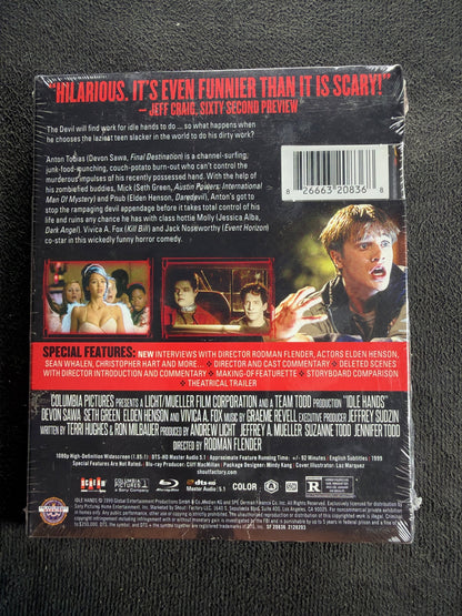 Idle Hands (Blu-ray, Scream Factory, Rare Slipcover, NEW/Sealed)