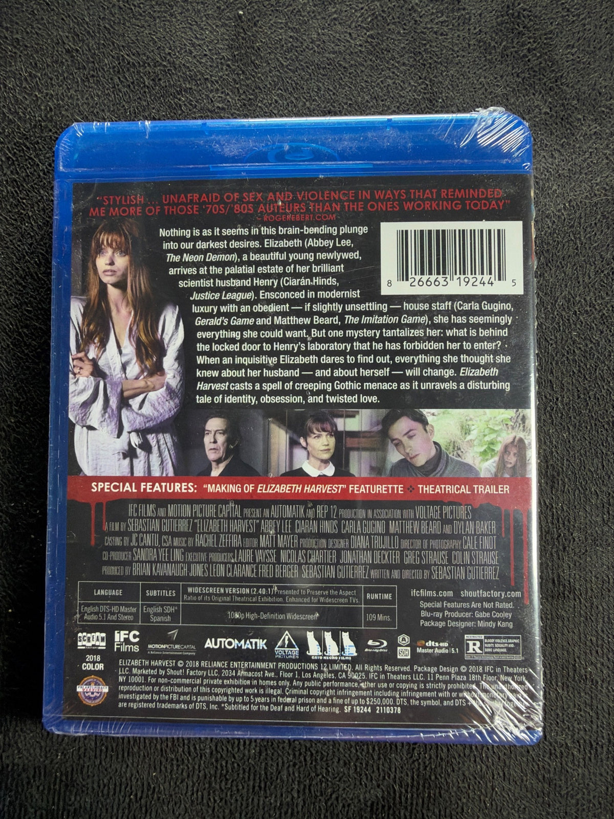 Elizabeth Harvest (Blu-ray, Scream Factory, 2018 Horror Classic, NEW/Sealed)