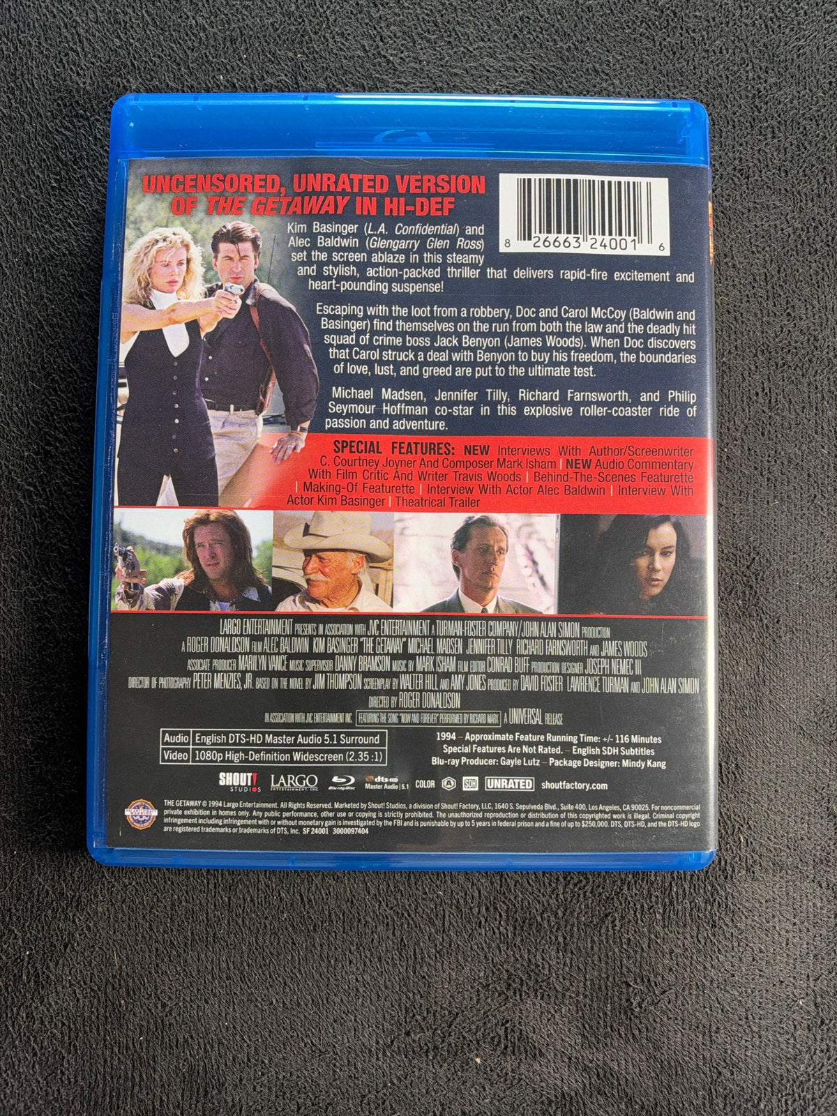 The Getaway (1994, Unrated) (Blu-ray, Shout! Factory, Alec Baldwin Classic)