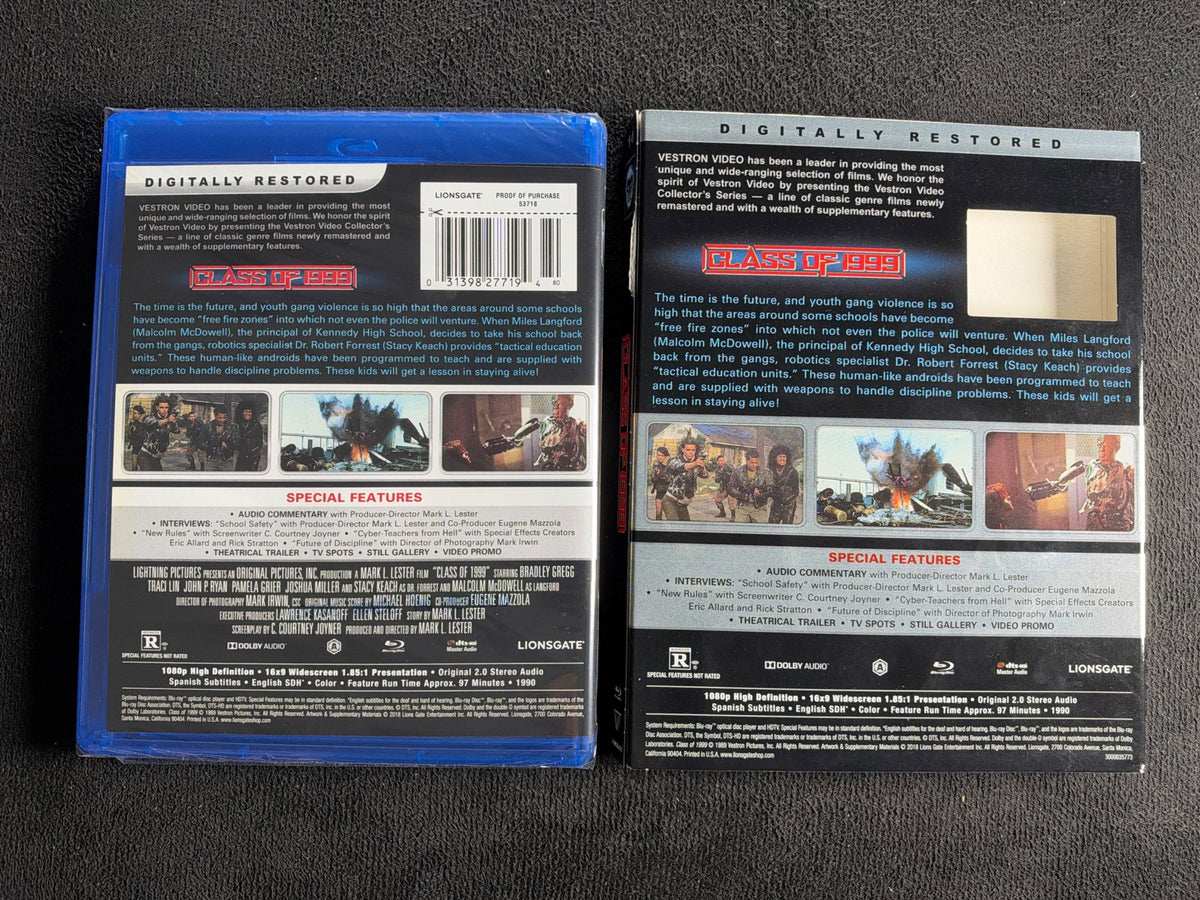 Class of 1999 (Blu-ray, Vestron Video, Slipcover, 90's Horror, NEW/Sealed)