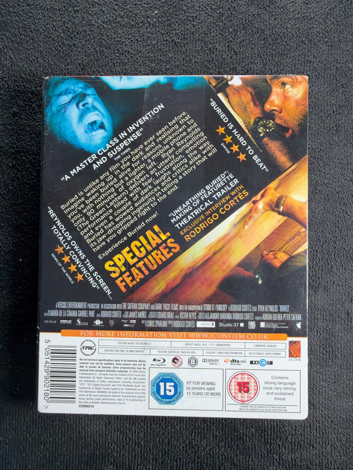 Buried (Blu-ray, Icon, Region B, Steelbook, Ryan Renolds, NEW/Sealed)