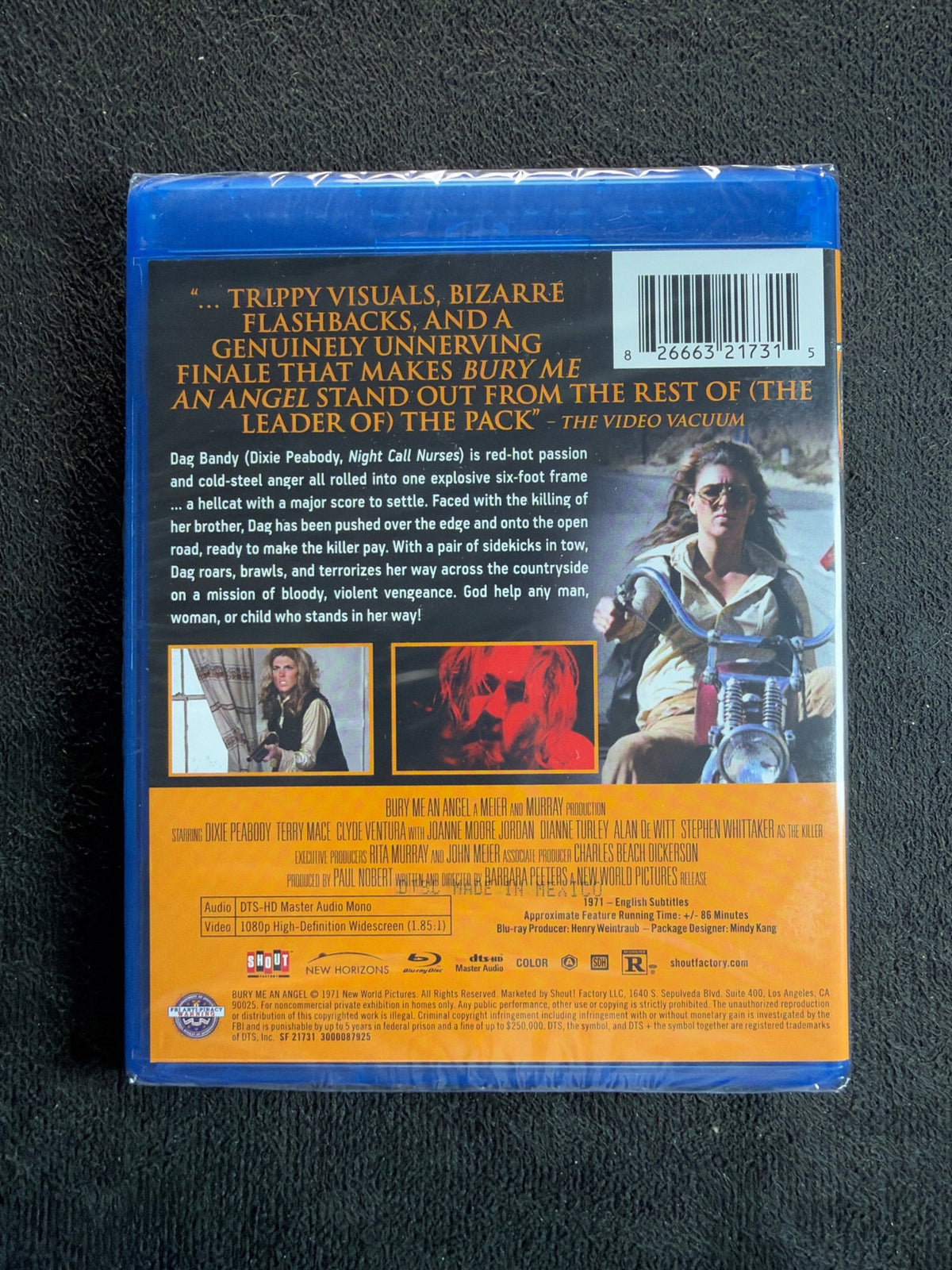 Bury Me an Angel (Blu-ray, Shout! Factory, 70's Classic, NEW/Sealed)