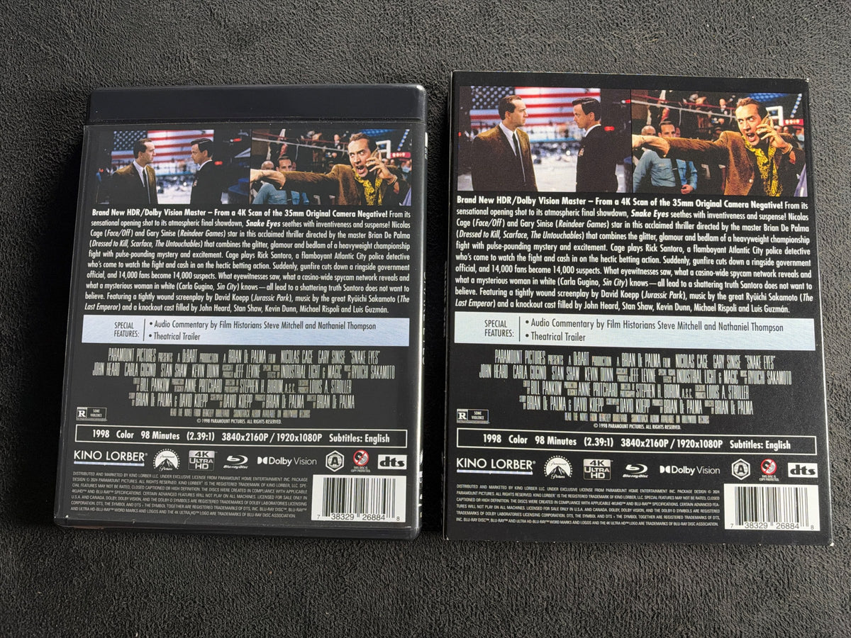Snake Eyes (4K UHD, Kino Lorber, Slipcover, Nicholas Cage Classic)
