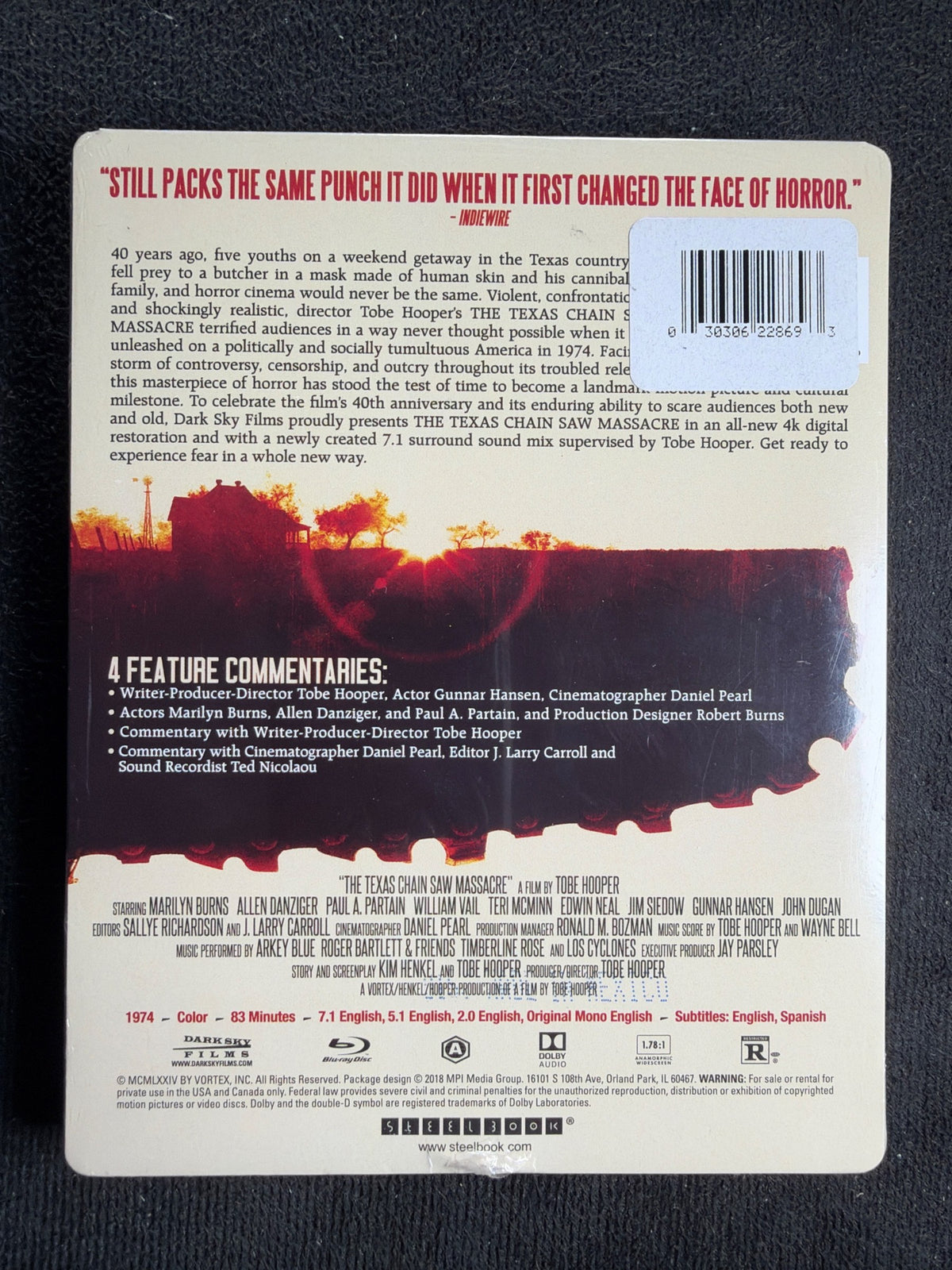 The Texas Chain Saw Massacre (Blu-ray, Dark Steelbook, Sky Films, NEW/Sealed)