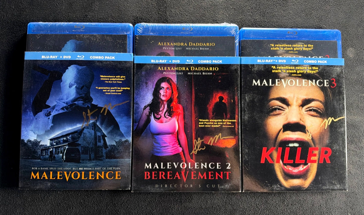Malevolence  Par1-3 (Blu-ray, Slipcover, All Signed, Obscure Horror, NEW/Sealed)