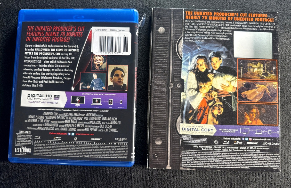 Halloween: The Curse of Michael Myers (Blu-ray, Producer's Cut, VHS Slipcover)