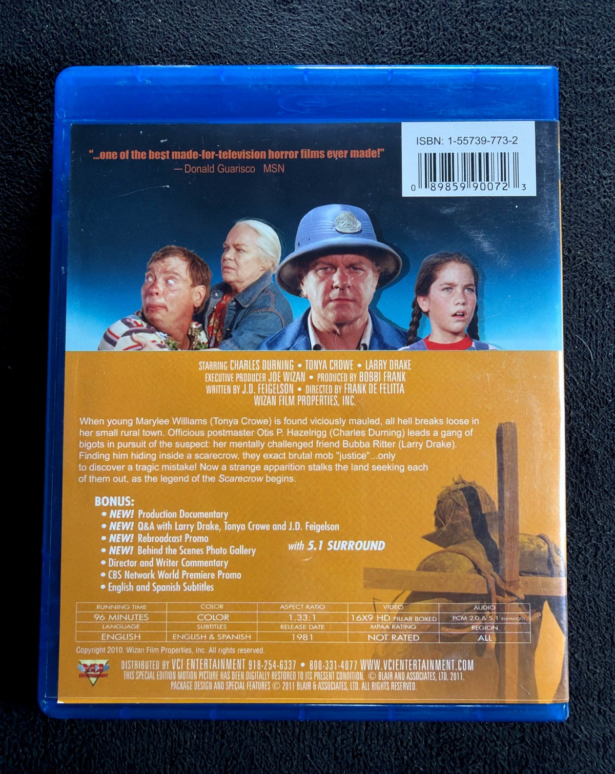 Dark Night of the Scarecrow (Blu-ray, VCI Entertainment, Signed By Larry Drake