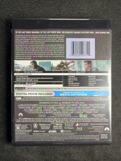 Saving Private Ryan  (4K UHD, Paramount, (Commemorative 20th Ann, No Digital)