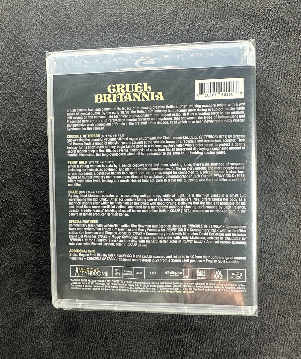 Cruel Britannia: Three Killer Thrillers From the UK (Blu-ray, Vinegar Syndrome,