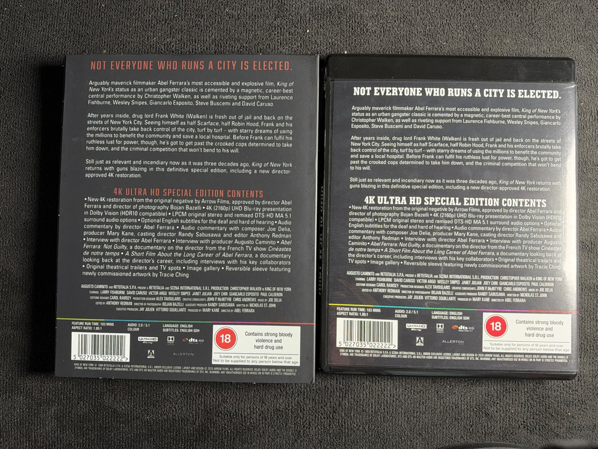 King of New York (4K UHD, Arrow Video, Rare Slipcover, 90's Classic)