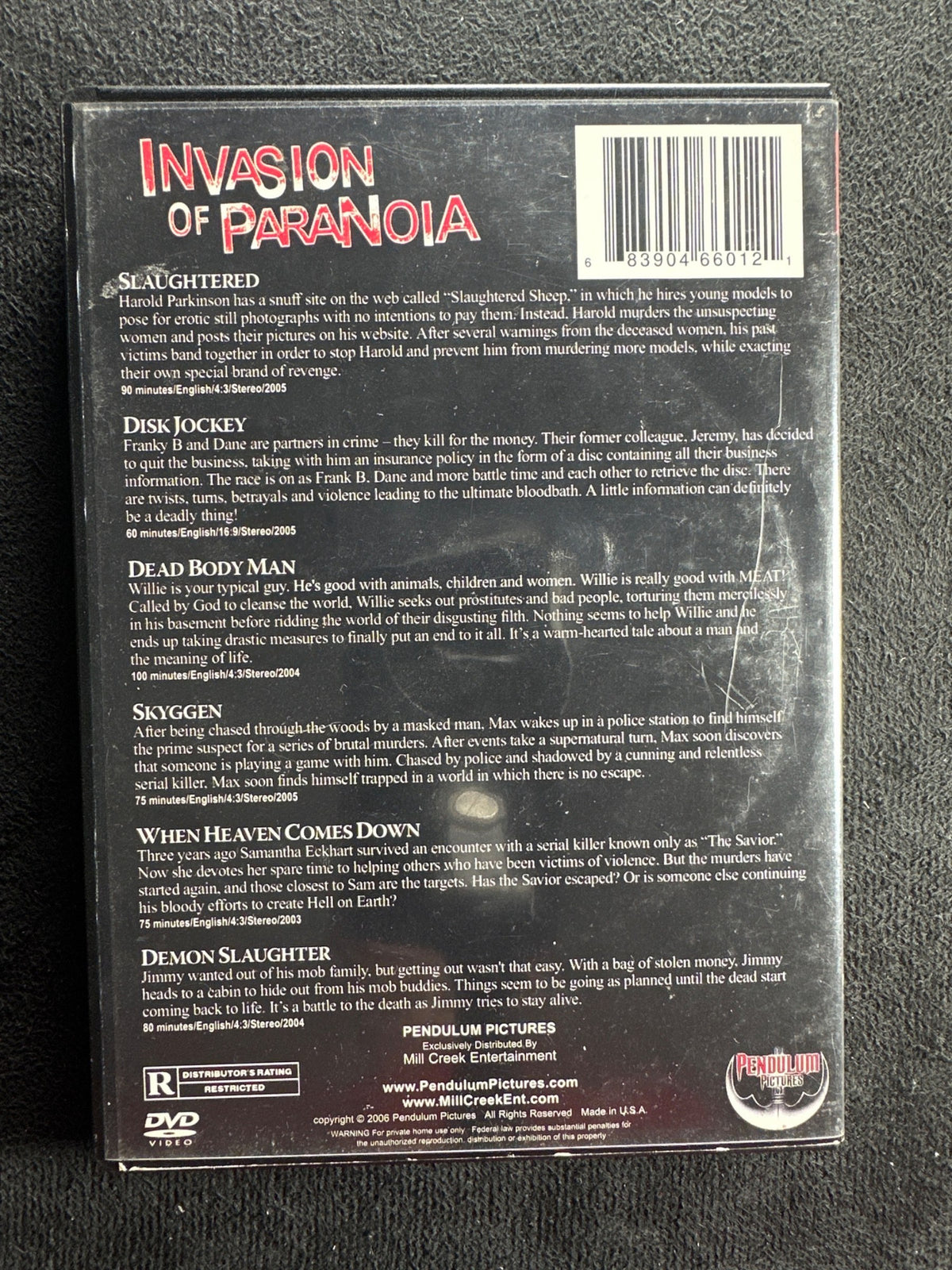 Savage Sickos (DVD, Pendulum Pictures, 6 Obscure Horror Movies)