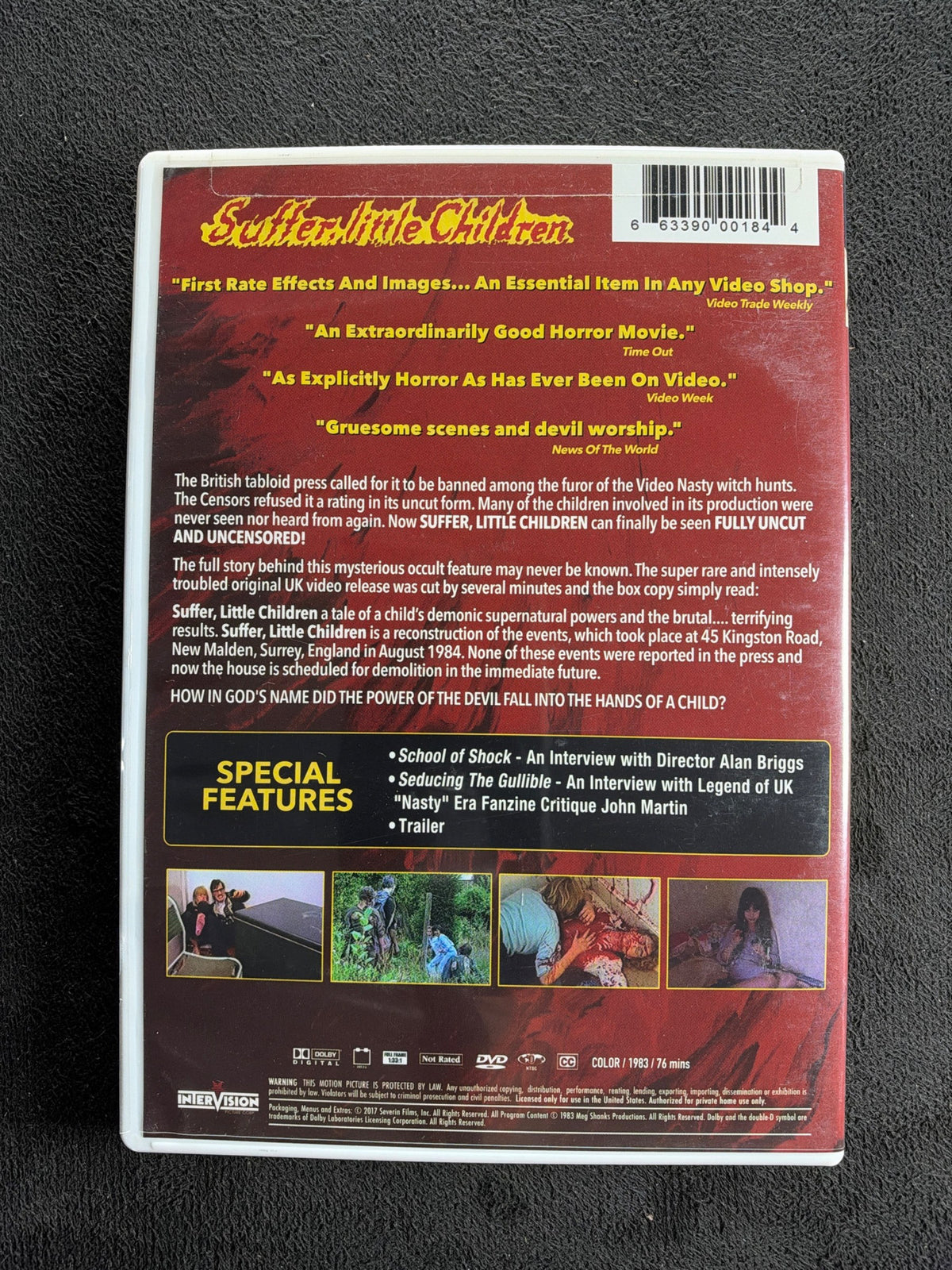 Suffer, Little Children (DVD, Severin Films, 80's Horror Classic)