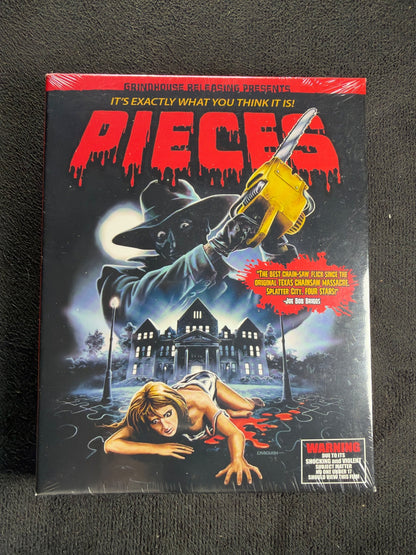 Pieces (Blu-ray, Grindhouse Releasing, Slipcover, 80's Horror, NEW/Sealed)