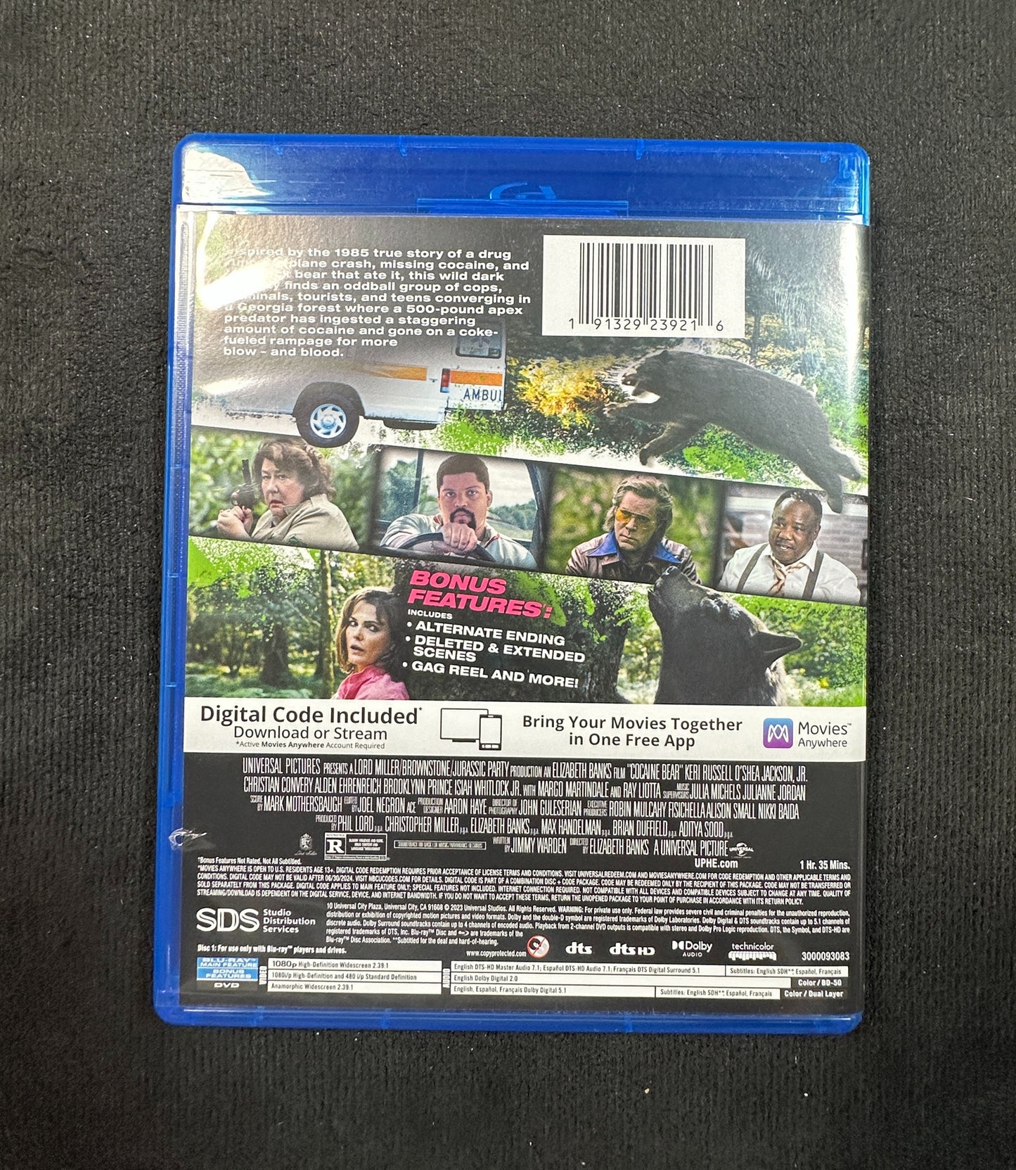 Cocaine Bear (Blu-ray/DVD, Universal, Slipcover, 2 Disc, Widescreen)
