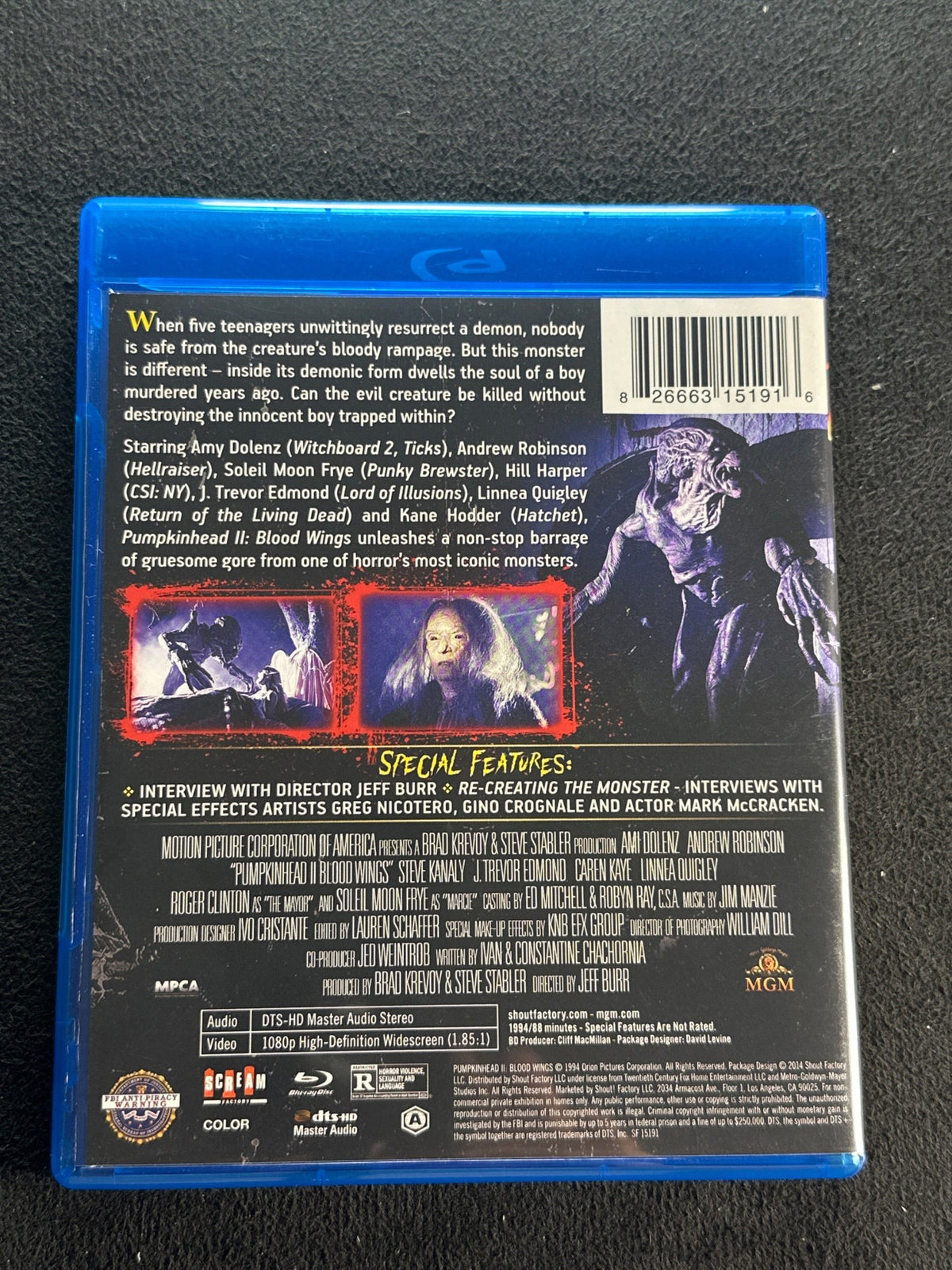 Pumpkinhead II: Blood Wings (Blu-ray, Scream Factory, 90's Horror Classic, OOP)