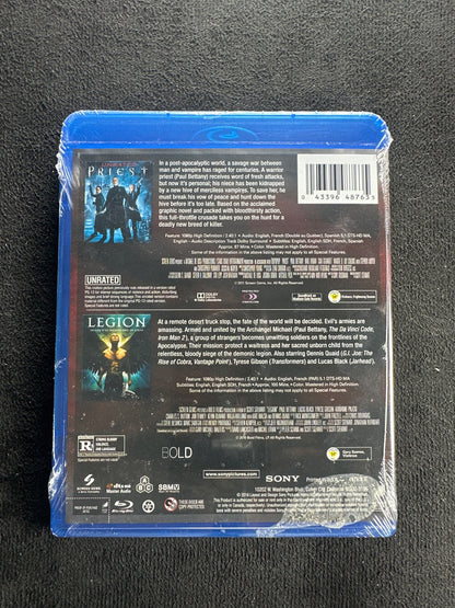 Double Salvation 2-Pack: Priest / Legion (Blu-ray, Sony Pictures, NEW/Sealed)