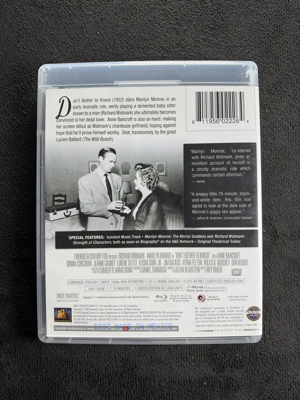 Don't Bother to Knock (Blu-ray, Twilight Time, Limited Edition, 3000 Made)