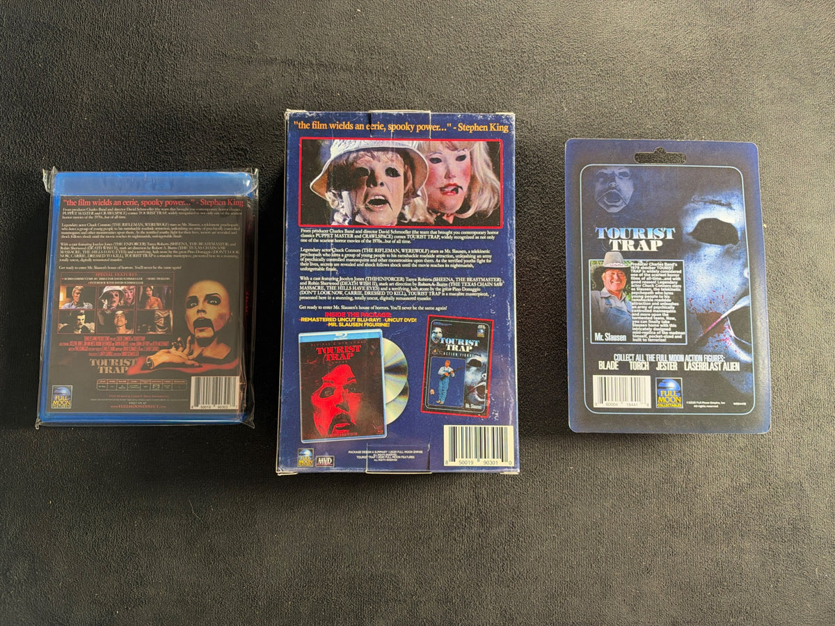 Tourist Trap (Blu-ray, Full Moon Pictures, VHS Packaging, Mr. Slausen Figure)