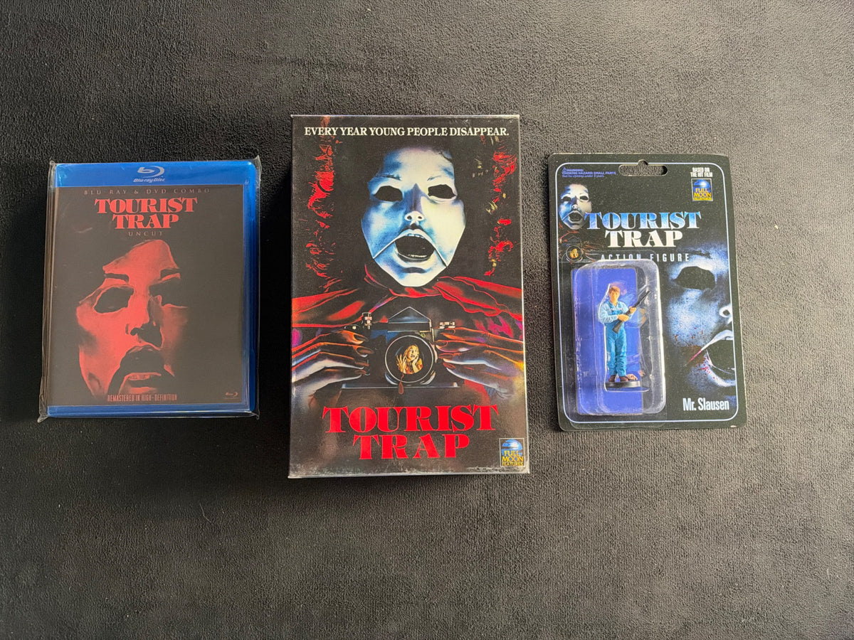 Tourist Trap (Blu-ray, Full Moon Pictures, VHS Packaging, Mr. Slausen Figure)