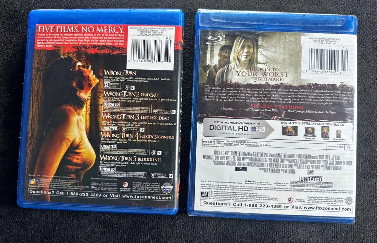 Wrong Turn 1-5 Collection & Wrong Turn 6 (Blu-ray, Classic Horror, No Digitals)