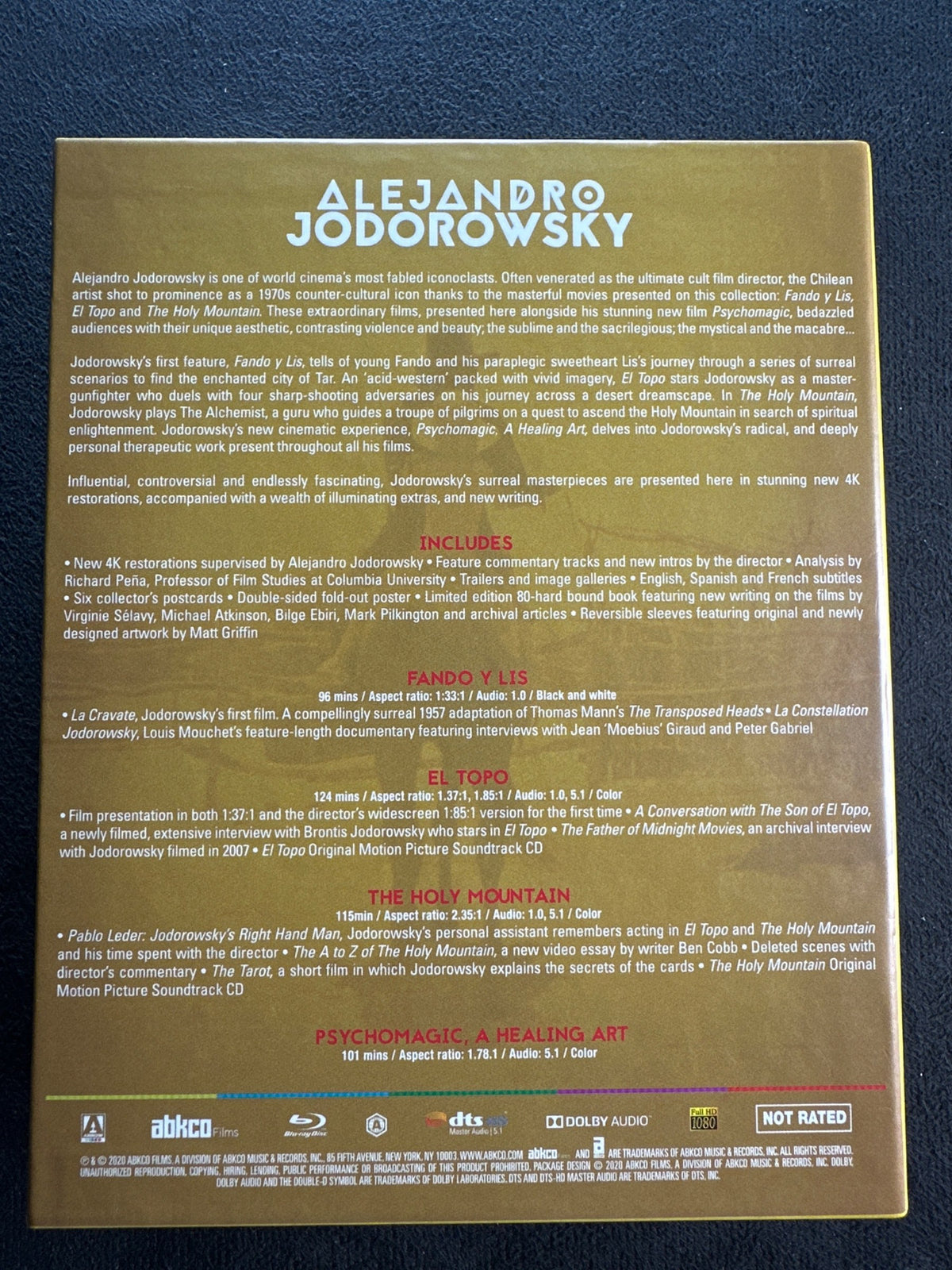 Alejandro Jodorowsky Collection (Blu ray, Arrow Video, Limited Ed, US Release)