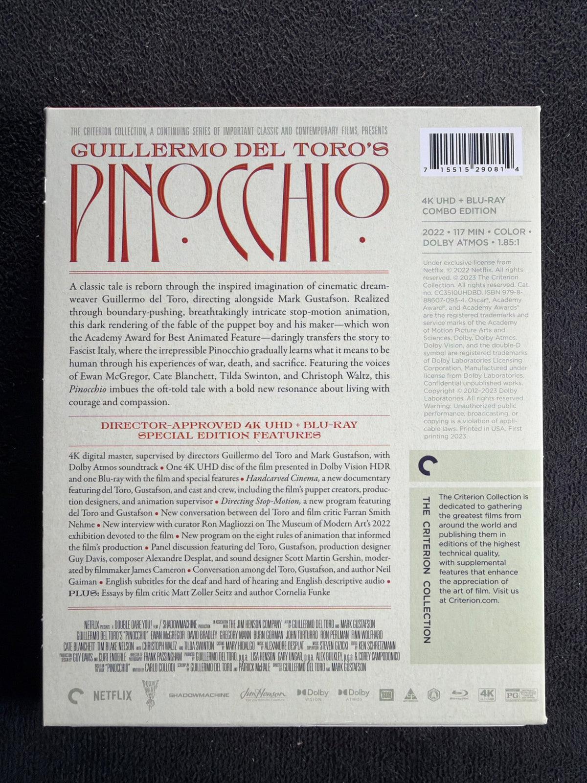 Guillermo del Toro's Pinocchio (4K Ultra HD, Criterion Collection, Special Ed)