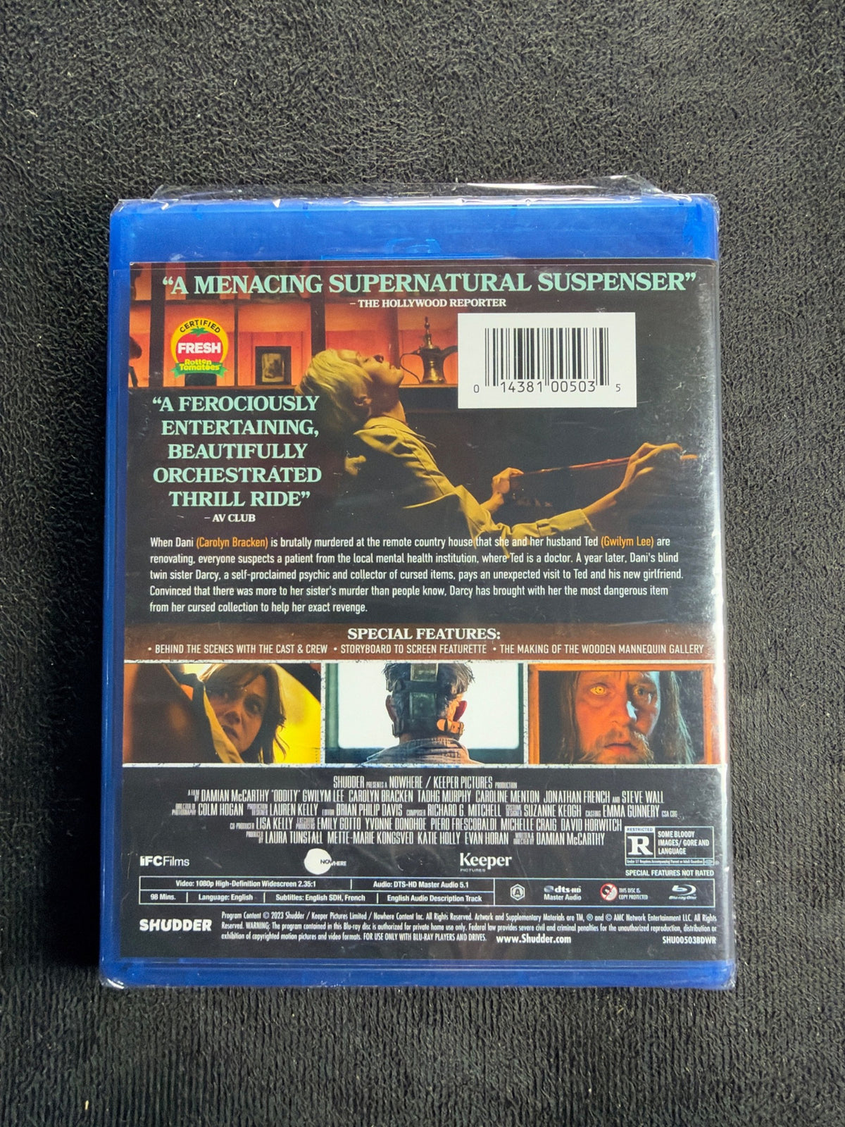 Oddity (Blu-ray, Shudder, Modern Horror, Classic, Widescreen, NEW/Sealed)