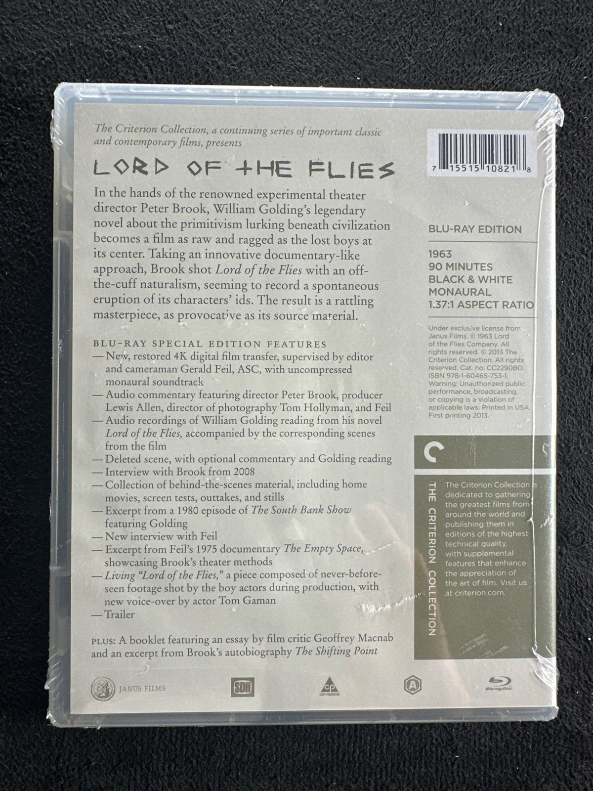 Lord of the Flies (Blu-ray, Criterion Collection, 60's Classic. NEW/Sealed)