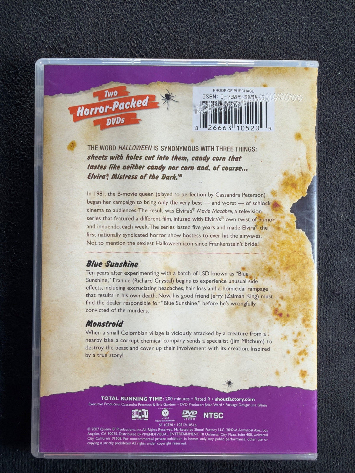Elvira's Movie Macabre: Blue Sunshine / Monstroid (DVD, Shout Factory)