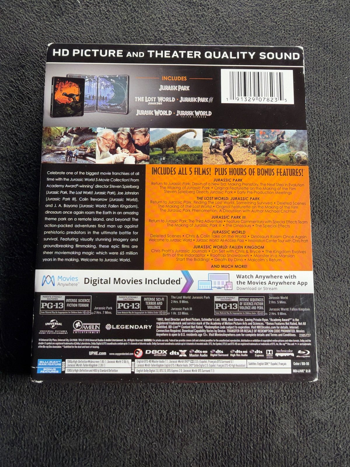 Jurassic World 5-Movie Collection (Blu-ray, Universal, Steeelbook, No Digital)