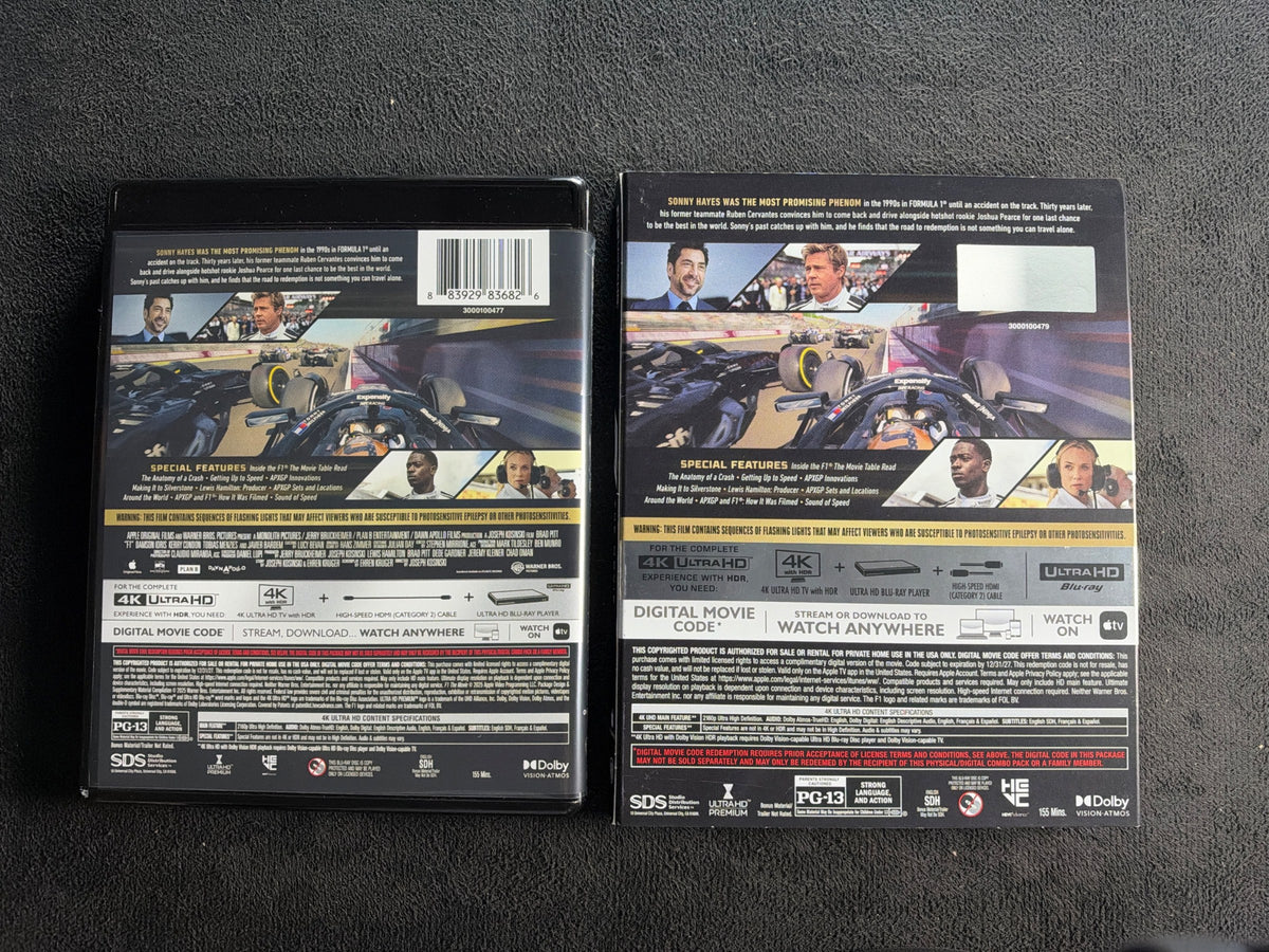 F1: The Movie (4K Ultra HD, Warner Bros., Slipcover, Widescreen, No Digital)