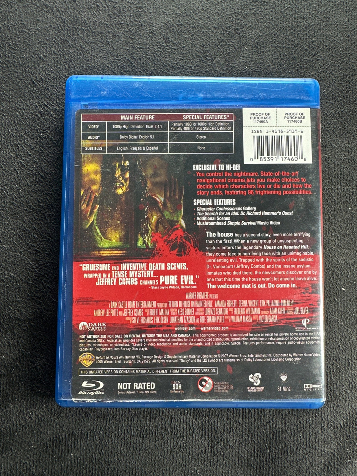 Return to House on Haunted Hill (Blu-ray, Warner Bros., Widescreen)