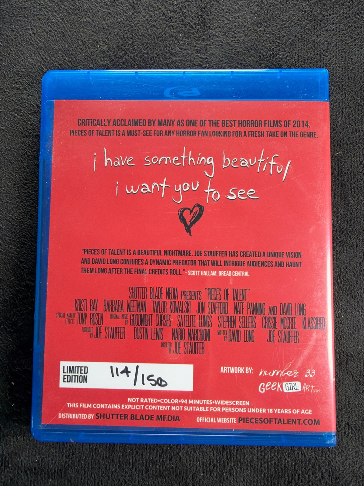 Pieces of Talent (Blu-ray, Shutter Blade Media, Limited Ed 150 Made, Signed)