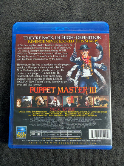 Puppet Master III: Toulon's Revenge (Blu-ray, Full Moon, Signed By Charles Band)