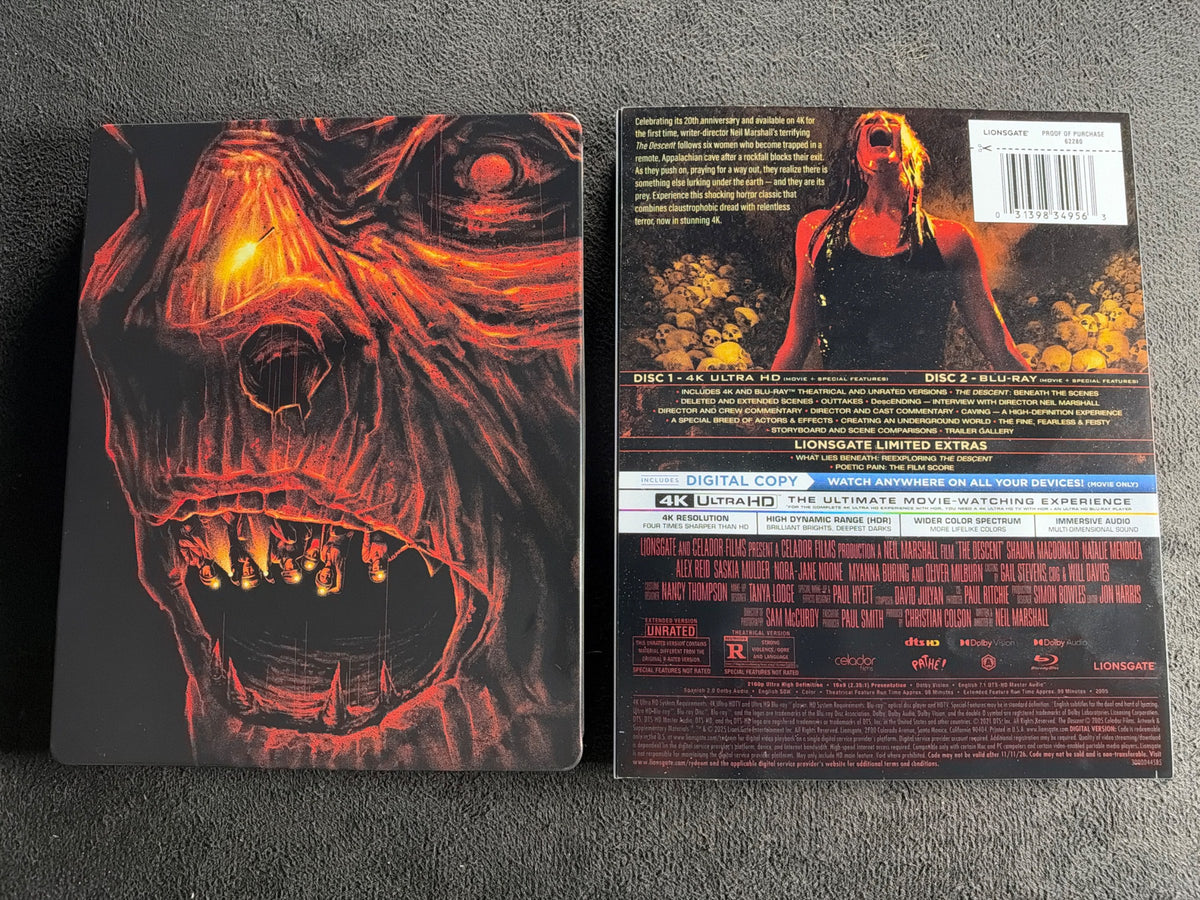 The Descent (4K Ultra HD, Lionsgate, Steelbook, Slipcover, No Digital)