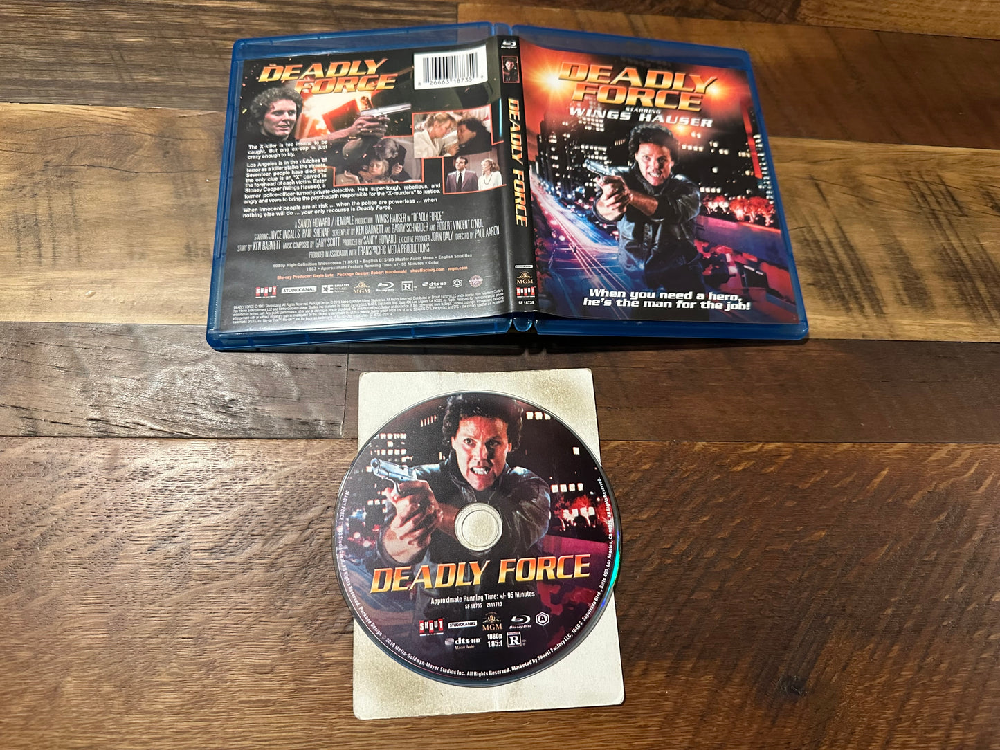 Deadly Force Blu ray-Shout Factory-80’s Wings Hauser Classic-