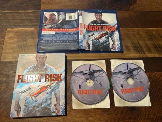 Flight Risk Blu ray/DVD-Mark Wahlberg-Lionsgate-Slipcover-No Digital