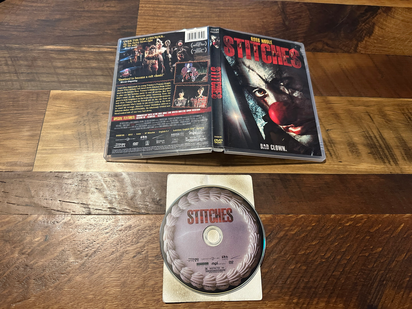 Stitches DVD-Dark Sky Films-2012 Clown Horror-Widescreen-Ross Noble-