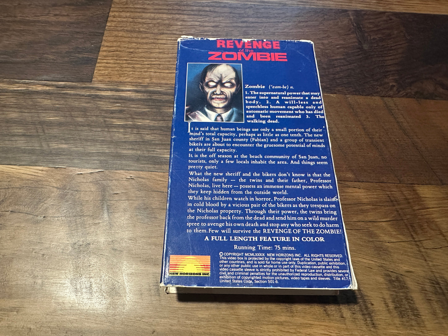 Revenge Of The Zombie 1981 VHS-New Horizons Inc.-80’s Classic Horror-