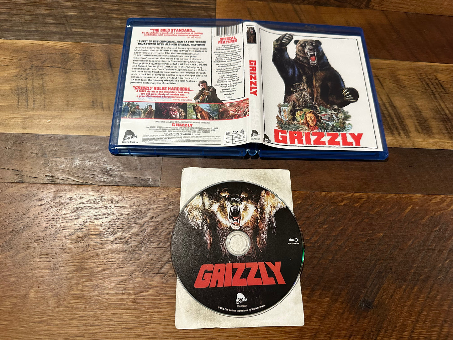 Grizzly Blu ray m-Severin Films-70’s Horror Classic-Widescreen-