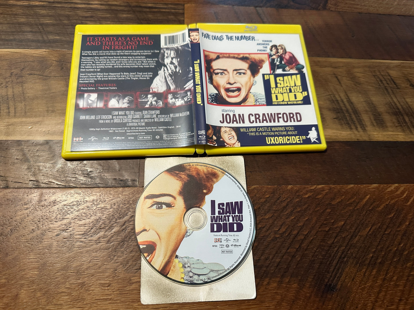 I Saw What You Did (Blu ray, Scream Factory, 60’s Joan Crawford)