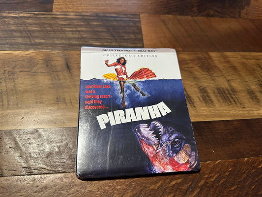 Piranha (4K Ultra HD/Blu ray, Scream Factory, Collector’s Ed, Slipcover, NEW)