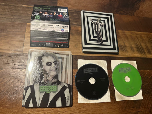 Beetlejuice Beetlejuice 4K Ultra HD/Blu rays-Steelbook-Slipcover-No Digital