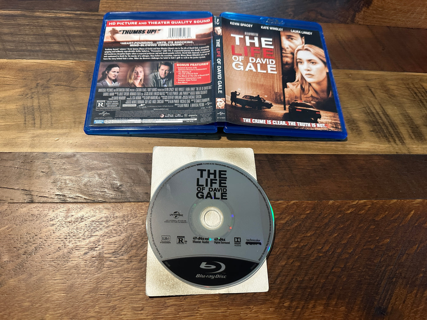 The Life Of David Gale Blu ray-Kevin Spacey Classic-Widescreen-