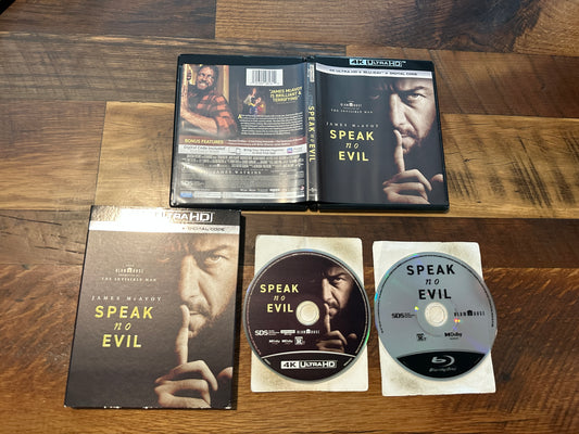 Speak No Evil 4K Ultra HD/Blu ray, Universal, Slipcover, No Digital)
