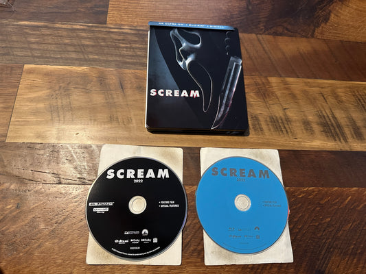Scream 2022 4K Ultra HD/Blu ray-Paramount-Steelbook-2 Disc-No Digital