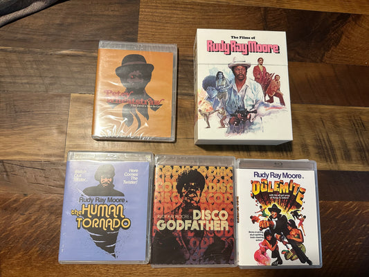 The Films of Rudy Ray Moore Blu ray-Boxset-Vinegar Syndrome-4 Films-3 New, 1 Used