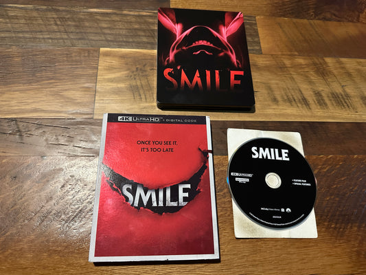 Smile (4K Ultra HD, Slipcover-Steelbook, 2022 Horror, No Digital)