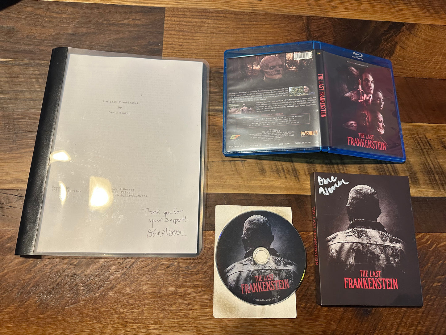 The Last Frankenstein Blu ray & Script-Signed-Diabolik-Slipcover-Rare